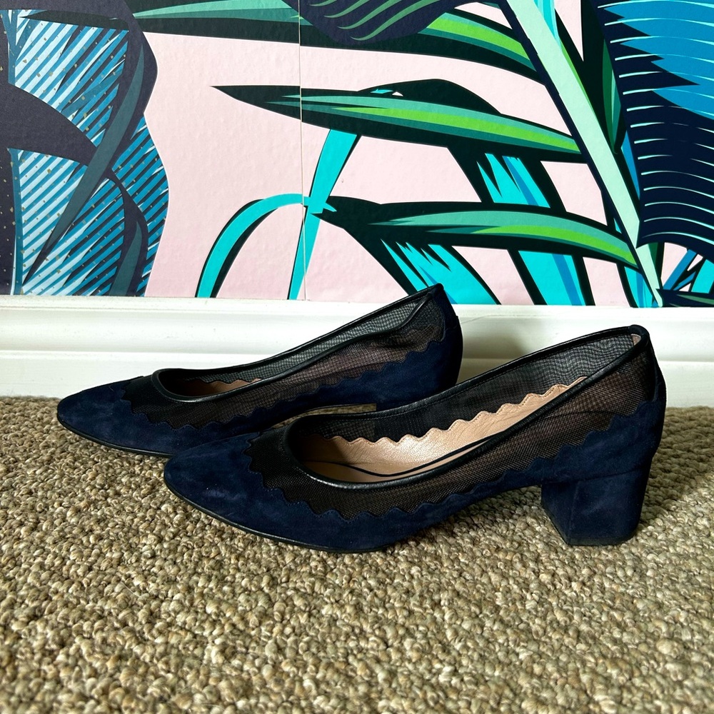 Chloe scalloped block heels